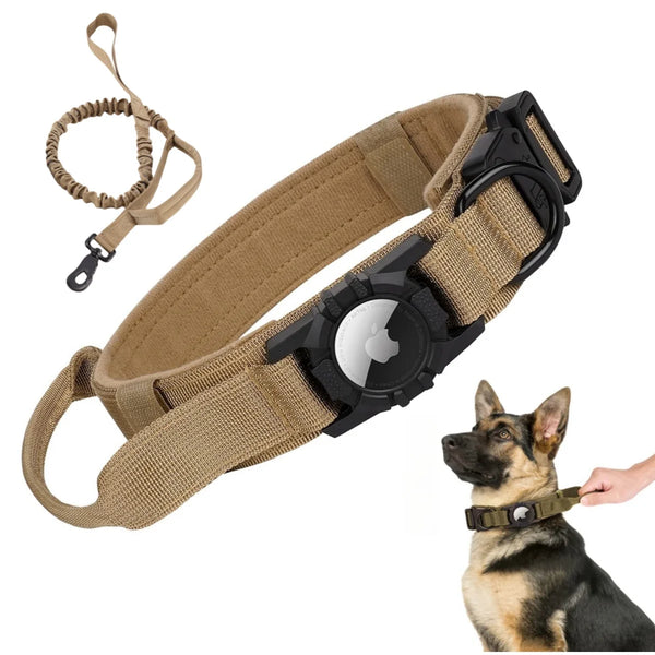 Taktisches AirTag-Hundehalsband mit Griff