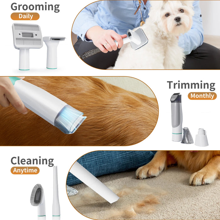 Fellpflege-Set für Hunde 7-in-1, mit Sauger