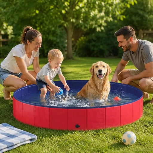 Hundepool faltbar 200 cm, in Rot aus PVC