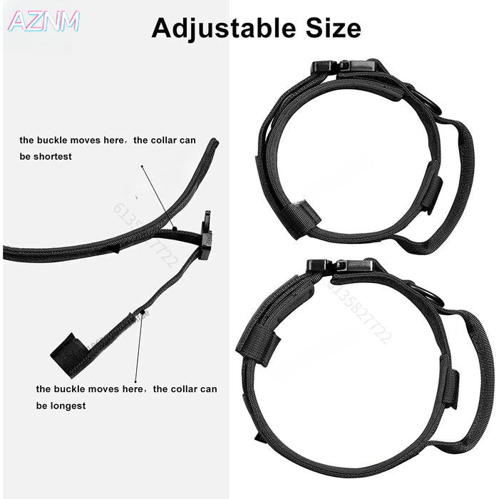 Taktisches Hundehalsband mit Griff, Nylon verstellbar