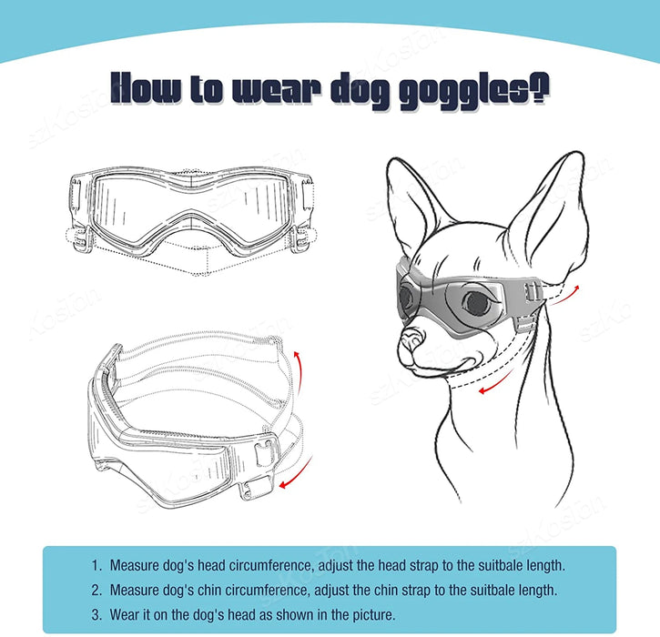 Hundebrille mit UV-Schutz, verstellbar