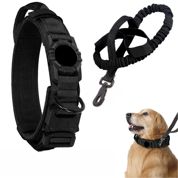 Taktisches Hundehalsband mit AirTag-Fach & Griff