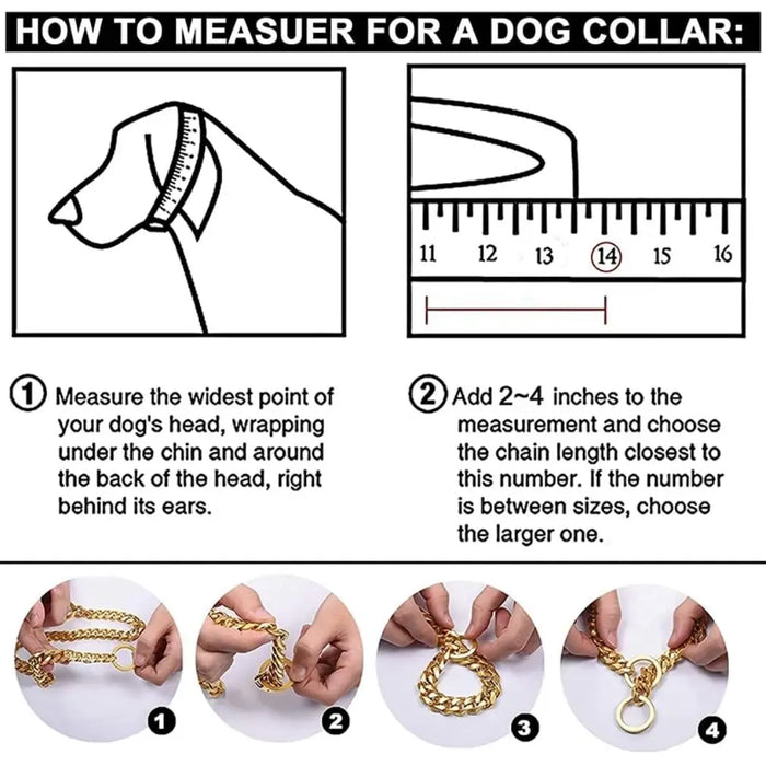 Gliederkette-Halsband für Hunde 10 mm, Edelstahl