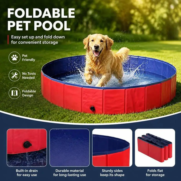 Hundepool faltbar 200 cm, in Rot aus PVC