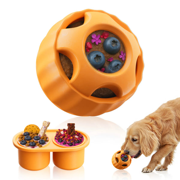 Schleckball-Set für Hunde, mit Silikonform