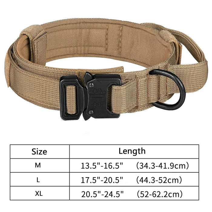 Taktisches Hundehalsband mit Griff, Nylon verstellbar
