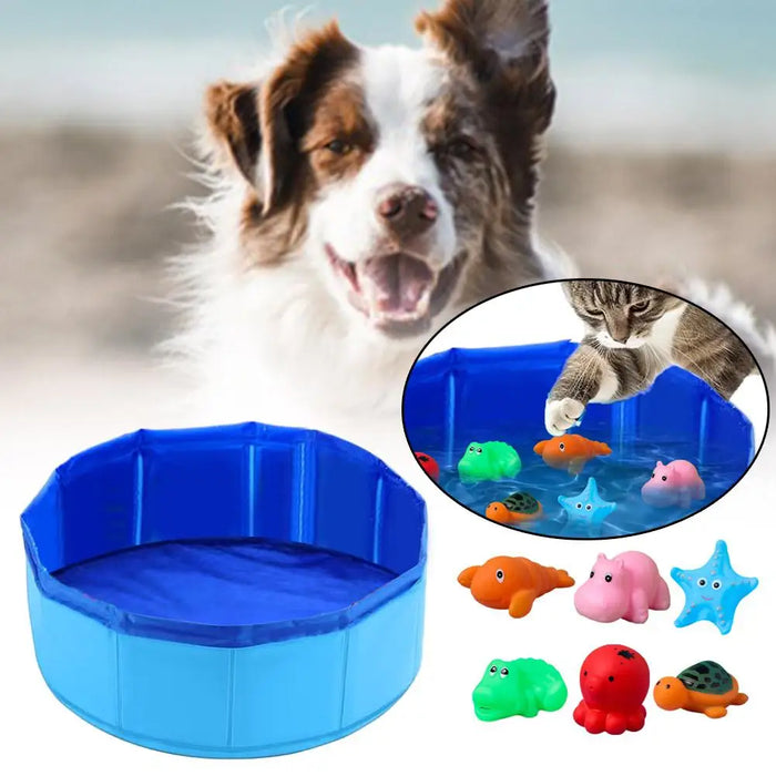 Hundepool faltbar mit Fisch-Spielzeug, für drinnen