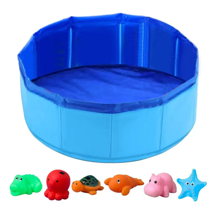 Hundepool faltbar mit Fisch-Spielzeug, für drinnen