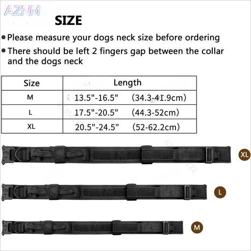 Taktisches Hundehalsband mit Griff, Nylon verstellbar