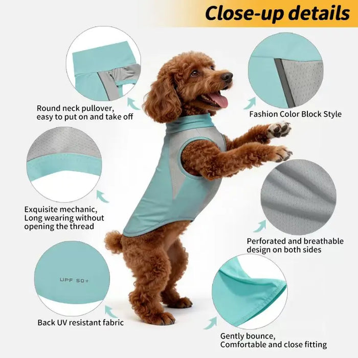 Kühlweste für Hunde mit UV-Schutz, Mesh