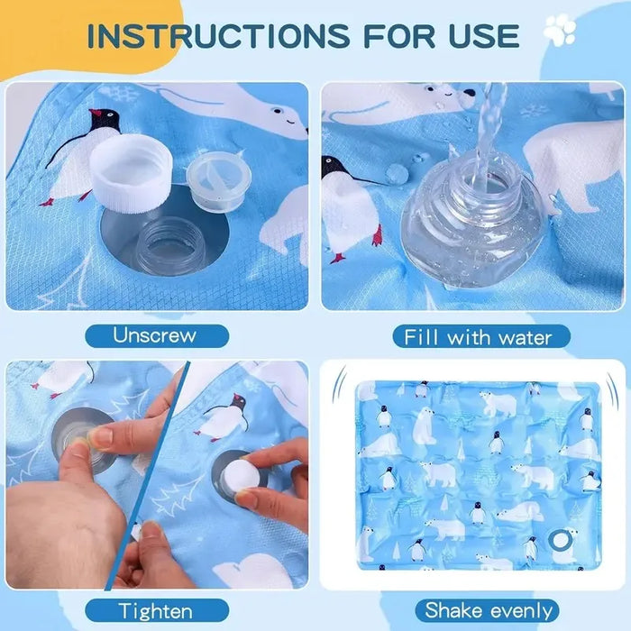 Kühlmatte für Hunde mit Wasserkühlung, bedruckt