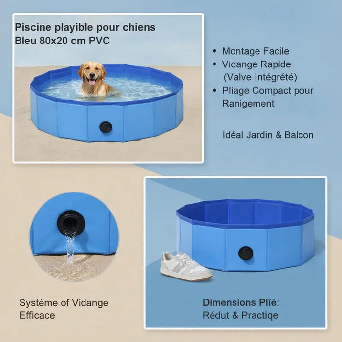 Hundepool faltbar 80 x 20 cm, rutschfest