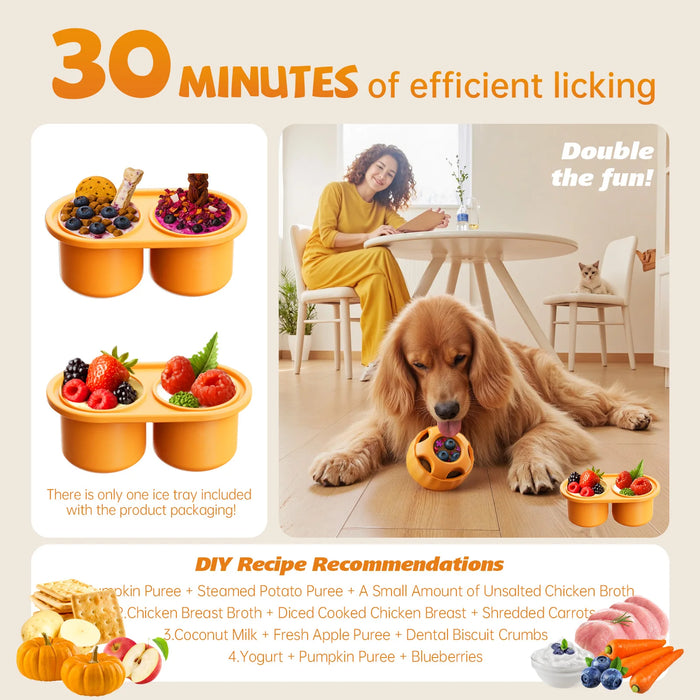 Schleckball-Set für Hunde, mit Silikonform