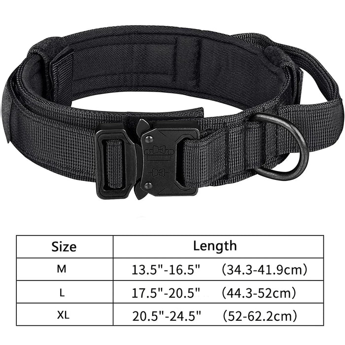 Taktisches Hundehalsband mit Griff, Nylon verstellbar