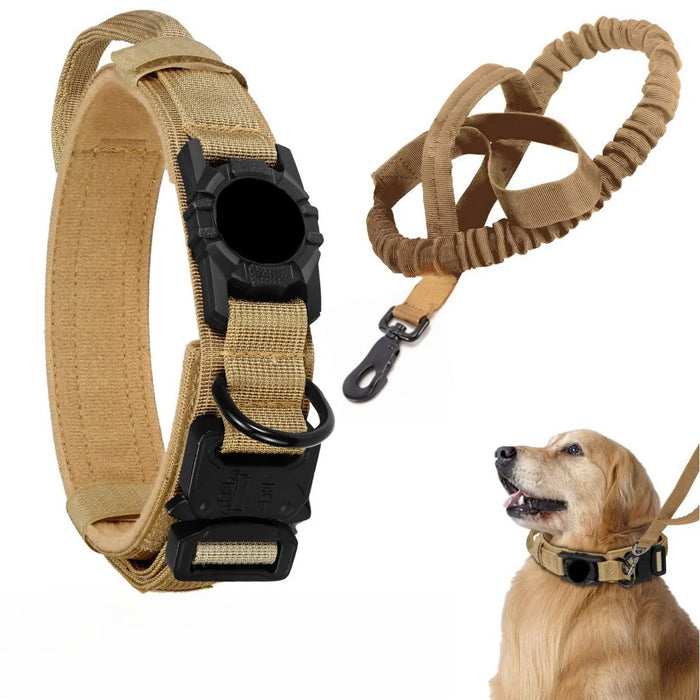 Taktisches Hundehalsband mit AirTag-Fach & Griff