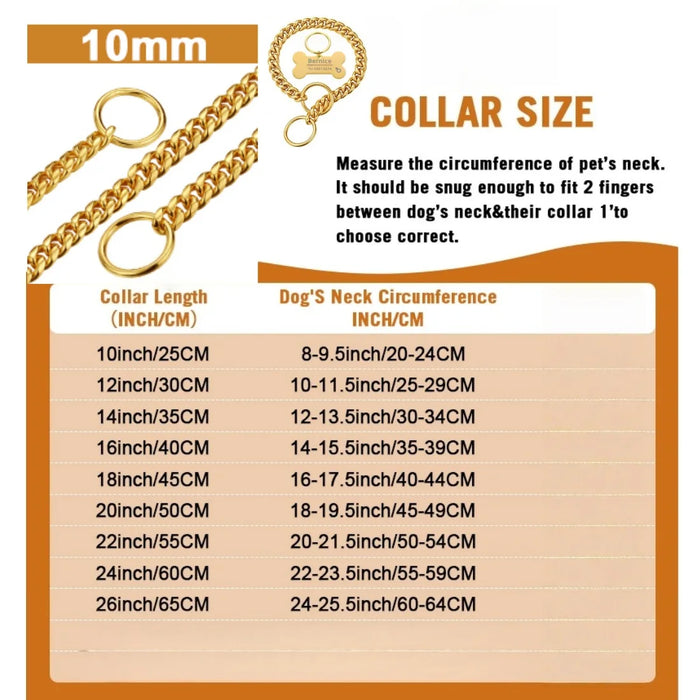 Gliederkette-Halsband für Hunde 10 mm, Edelstahl