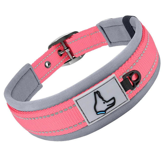 Hundehalsband gepolstert, reflektierend & breit
