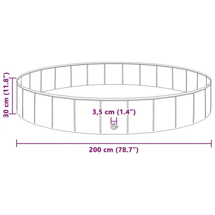 Hundepool faltbar 200 cm, in Rot aus PVC
