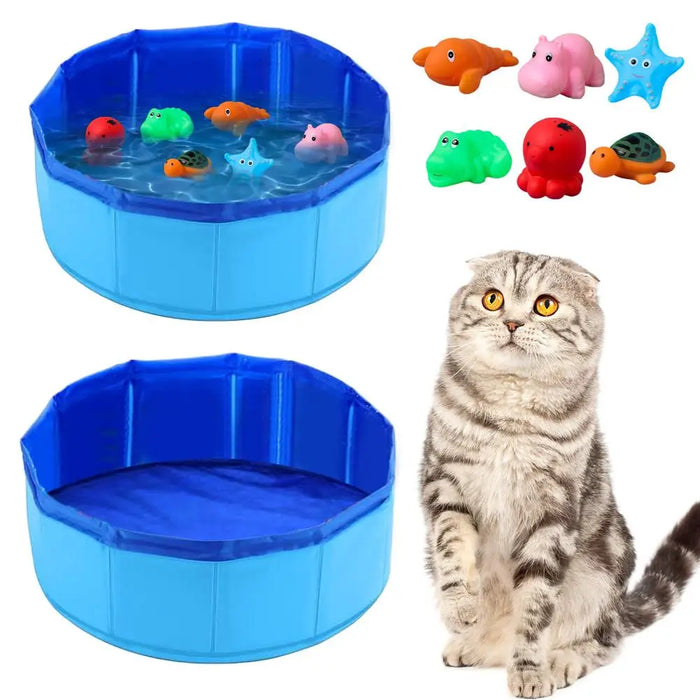 Hundepool faltbar mit Fisch-Spielzeug, für drinnen