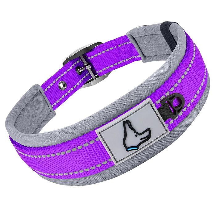 Hundehalsband gepolstert, reflektierend & breit