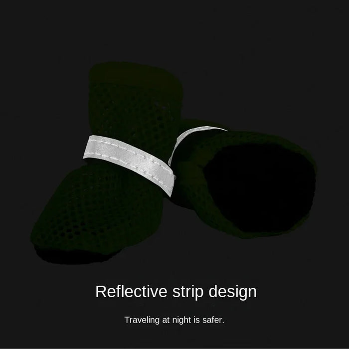 Hundeschuhe im 4er-Set, aus Mesh & reflektierend