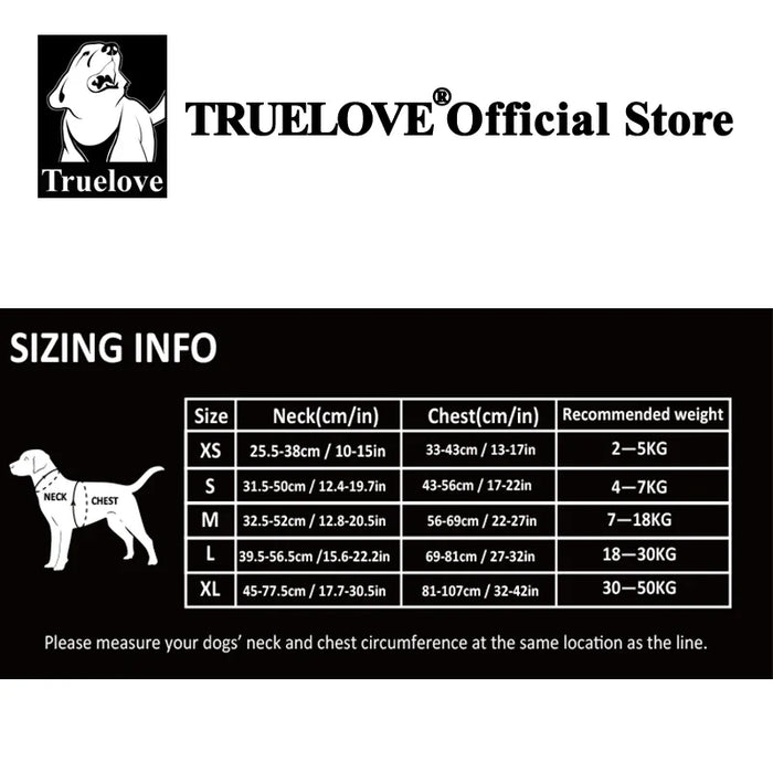 Truelove Hundegeschirr No-Pull, reflektierend