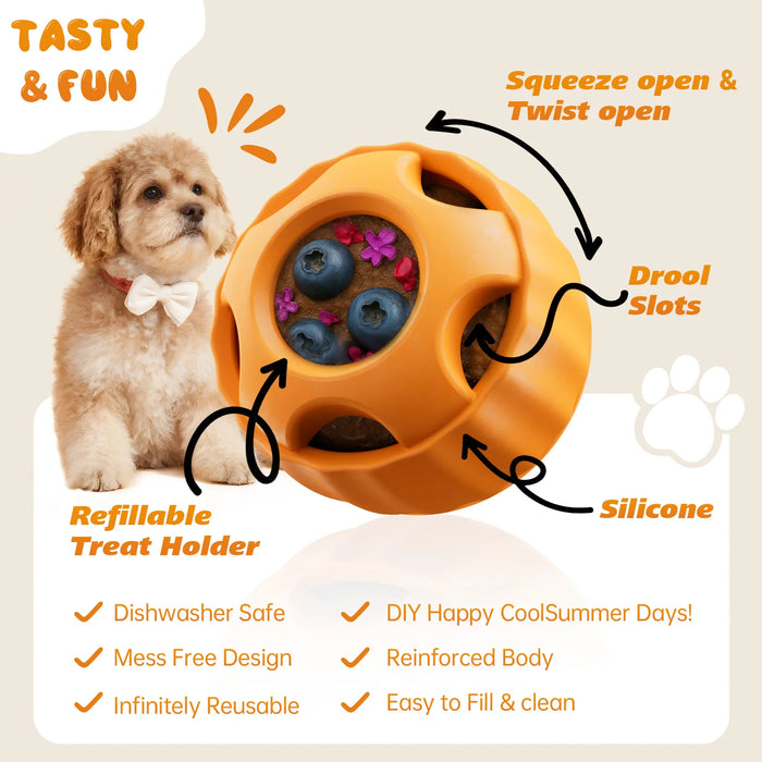 Schleckball-Set für Hunde, mit Silikonform