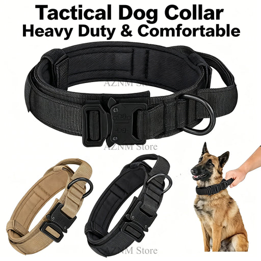 Taktisches Hundehalsband mit Griff, Nylon verstellbar