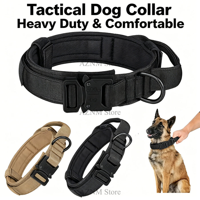 Taktisches Hundehalsband mit Griff, Nylon verstellbar