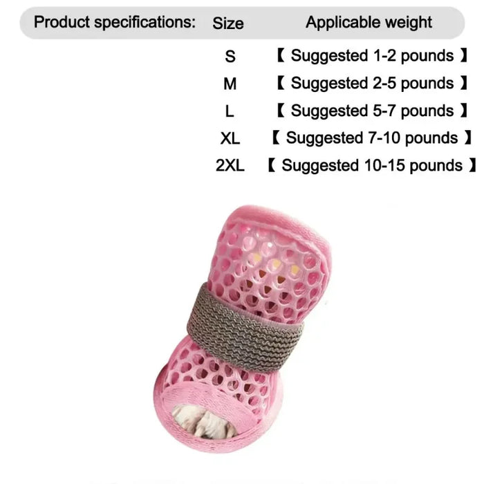 Hundeschuhe im 4er-Set aus Mesh, für kleine Hunde