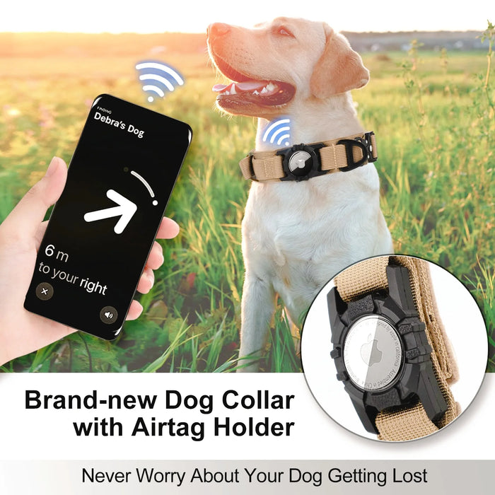 Taktisches AirTag-Hundehalsband mit Griff