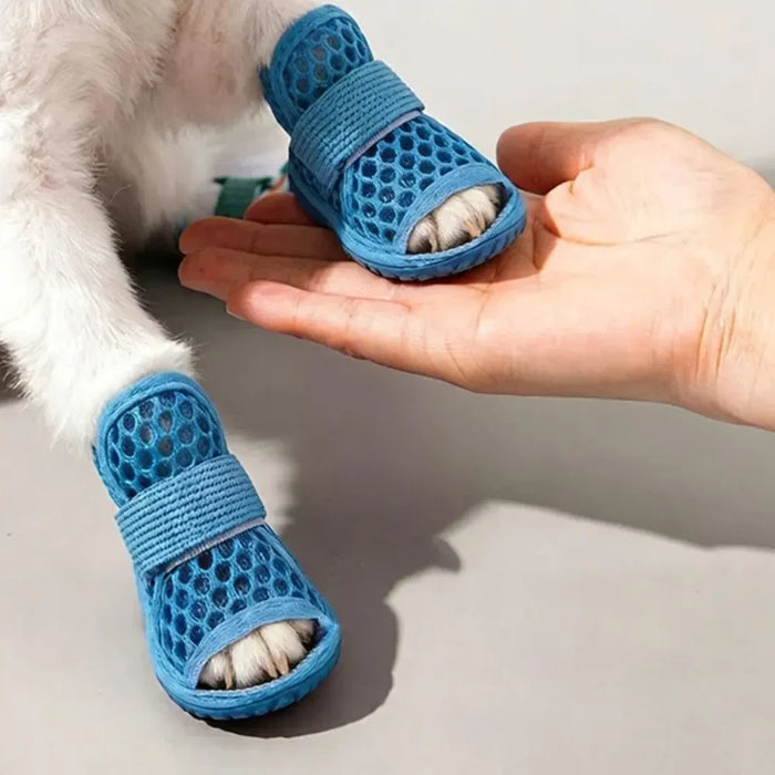 Hundeschuhe im 4er-Set aus Mesh, für kleine Hunde