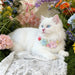 Hundehalsband mit Blüten, verstellbar für Hund & Katze