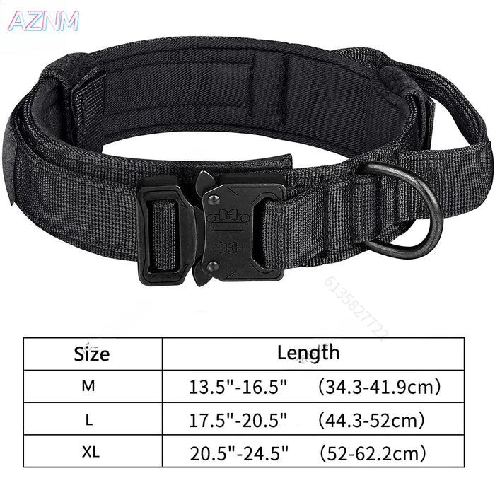 Taktisches Hundehalsband mit Griff, Nylon verstellbar