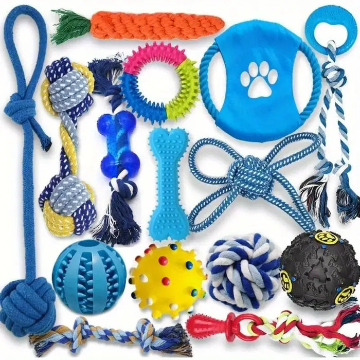 Hundespielzeug-Set 15-teilig für kräftige Kauer